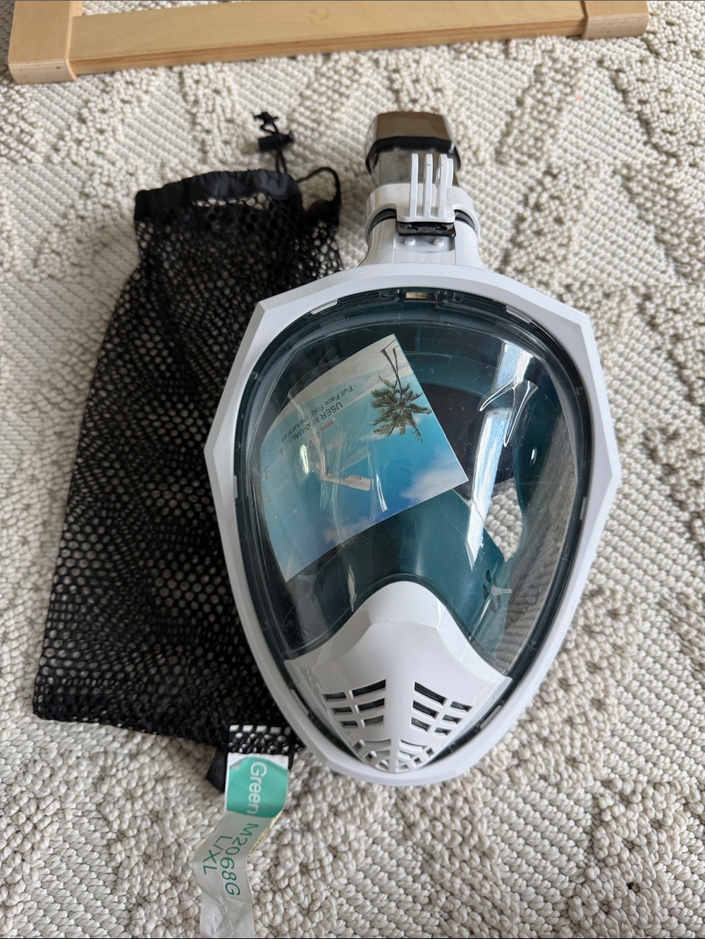 Full Face Snorkel Mask in White and Teal New never used